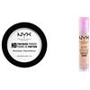 NYX Professional Makeup High Definition Finishing Powder, Cipria in Polvere Compatta, Opacizzante, Finish Matte, Tonalità Translucent & Bare With Me, Siero Correttore, Naturale, Copertura Media