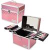 verybella Valigetta Trucchi, con Tracolla e Maniglia, 31 x 22,5 x 27 cm, con 4 Vassoi su Due Livelli, Specchio, 4 Pennelli Make Up, 1 Palette 18 Ombretti, 4 Lip Gloss Alla Fragola, 3 Smalti Peel Off