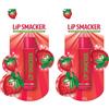 Lip Smacker Fragola, Burrocacao per Bambini Sicuro da Usare e Senza Colore per un Effetto Naturale, Gusto Fragola, Blister Singolo (Confezione da 2)