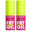 NYX Professional Makeup Gloss Labbra Con Finish Brillante, Fino a 12H d'Idratazione, Con Maxi Applicatore, Arricchito con Oli di Squalano Di Lampone e di Camemoro Fat Oil Lip Drip Tonalità: Supermodel