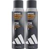 adidas, Invisible Shield Deodorante Spray Antitraspirante Uomo, Profumo Legnoso, 72 Ore di Protezione dal Sudore, Delicato sulla Pelle, Formula Vegana, 150 ml (Confezione da 2)