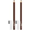 deBBY, eyeBROW PENCIL, Matita Sopracciglia con Pettinino Separatore, Formula con Cere Idratanti e Antiossidanti, Finish Mat Naturale a Lunga Tenuta, Colore 02 Dark Chestnut (Confezione da 2)