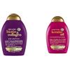 OGX Shampoo senza solfati e parabeni per la crescita dei capelli, biotina e collagene, 385 ml & Balsamo Anti-rottura, Olio di Cheratina, per Capelli con Doppie Punte 385 ml