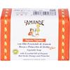 L'AMANDE - Sapone Mani Vegetale Neutro Delicato per Pelli Sensibili ad Azione Antiage, Saponetta Detergente Idratante Profumata con Olio Essenziale di Arancia Rossa e Pistacchio di Sicilia Bio, 200 gr