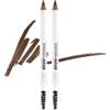 Wet n Wild, Matita Brow-Sessive, Matita a Doppia Punta con Pettinino per Sopracciglia Sottili e Spesse, Formula Naturale, Definizione del Colore Progressiva, Castano Scuro (Confezione da 2)