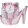 accentra, set da bagno MARBLE in bellissime pompe rosa 4 pezzi da bagno, bellezza, cura - per un'esperienza SPA rilassante
