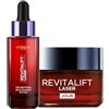 L'Oreal Paris L'Oréal Paris - Routine trattamento anti-invecchiamento rassodante tripla azione, crema da giorno 50 ml, siero correttore 30 ml, acido ialuronico, peptidi/pro-retinolo, vitamina C, Revitalift Laser X3