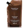 Jean & Len Conditioner idratante Rosemary & Ginger in busta ricarica, per capelli secchi, nutre intensamente e migliora la pettinabilità, ricarica, profumo speziato, senza siliconi e parabeni, 600 ml