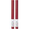 Maybelline New York Rossetto Matita SuperStay Ink Crayon, Colore Matte a Lunga Tenuta, Hustle in Heels (45), (Confezione da 2)