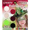Eulenspiegel - 207048 - Palette per il trucco Creepy Halloween, istruzioni per 5 maschere di Halloween, trucco per bambini, trucco di carnevale