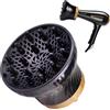 Beper C301ABE001 - Diffusore universale per asciugacapelli, Per capelli ricci e mossi, senza capelli crespi, Adatto alla magio parte degli asciugacapelli, Nero, Diametro da 3.5 a 8 cm