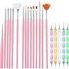 Cheerhom Set Pennelli Unghie per Gel e UV Gel, 20 Pezzi di Pennelli Unghie con Diverse Forme e Dimensioni, includono Pennelli per Disegno e Pennelli Puntaspilli Protetti in Plastica