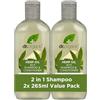Dr.Organic Dr. Organic Olio di Canapa 2-in-1 Shampoo e Balsamo, Confezione da 2 x 265 ml, per Donne e Uomini, Naturale, Vegano, Biologico