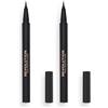 Revolution Beauty London Makeup Revolution, Colpo di capelli, Penna per sopracciglia, Marrone medio, 0,5ml (Confezione da 2)