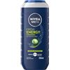 NIVEA MEN Doccia Shampoo Fresh Energy 250 ml, Docciaschiuma uomo 3 in 1 per viso, corpo e capelli, Bagnoschiuma uomo con Estratto di Menta, Profumo rinfrescante, pH neutro, Tutti i tipi di pelle