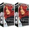 L'Oreal Paris L'Oréal Paris Colori intensi e duraturi per capelli, fino a 8 settimane, capelli lucidi e colori intensi, Préférence Vivid Colors, colore: 8.624 BRIGHT RED (Confezione da 2)