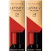Max Factor Lipfinity Lip Colour Rossetto a Lunga Durata 2 in 1 con Finish Lucido, Rossetto Liquido e Balsamo Idratante per Labbra Morbide e Lucenti - 130 Luscious, 2,3 ml + 1,9 g (Confezione da 2)