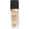 Eveline Cosmetics Wonder Match fondotinta adattivo, coprenza modulabile, finish satinato, formula oil-free con acido ialuronico, acqua termale ed estratto di açaí, 30 ml