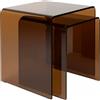 Dutch Bone DutchBone Set 2 Tavolini Laterali Vetro - Marrone