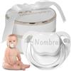 BebeDeParis Ciuccio per Bambini Personalizzato con Nome | Regalo Neonato Maschio Femmina 0/6 Mesi | Scatola Personalizzata | Senza BPA (Suchetti | Bianco) | BebeDeParis
