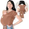 KeaBabies Fascia Porta Bebè D-Lite - Facile Da Trasportare, Fascia Porta Bebè Regolabile, Fascia Porta Bebè Da Neonato A Bambino, Porta Bebè Ad Anello, Fascia Portabebè Ad Anello (Terracotta)
