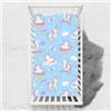 Odot Lenzuolo con angoli Lenzuola Carrozzina Neonato, Stampa di Unicorno Bambino Cotone Coprimaterasso, Lenzuola per Culla Babybay (100x135 cm,Blu)