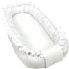 WIKLINOPOL IRENEUSZ ZYGMUNT WICKER WOOD WIKLINOPOL Babynest per neonati - Nido per bebè 85x45 cm in bianco con volant - Nido portatile con materasso - Nido lavabile in 100% cotone - Sicuro per casa e viaggi