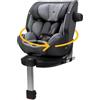 OSANN - Seggiolino auto Neonati/bambini One360 SL Isofix/Strut rotante a 360° - 40-150 cm - Da 0 a 12 anni - Gruppo 1/2/3 - Grigio, Altezze 14 posizioni, Schienale/Senso di marcia