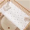 Xisnuient Lenzuolo Lettino Neonato Lenzuola Culla Cododo Fiore Coniglietto Leone Orso Stella Luna Stampa Coprimaterasso Con Elastico Biancheria Da Letto Per Bambini Regali Squisiti (Stelle Luna,70x120 cm)