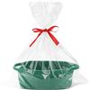 Hiseng Cesti Regalo Vuoto con Sacchetti Regalo e Nastro, Cestini Portaoggetti Intrecciato in Corda di Cotone con Manici, Cestini Regali per Natale, Matrimoni, Compleanni, Pasqua (Verde)