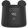 LIINI Basic, scaldabiberon con batteria, 45 W, nero, 4 livelli 37/40/45/50 °C, batteria 9000 mAh, in viaggio e a casa, USB-C, protezione antipolvere a orecchie d'orso, senza BPA, CE/RoHS