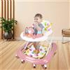Willonin Girello per neonato, ragazza, evolutivo, 2 in 1, girello multifunzionale, un compagno premuroso per l'apprendimento a piedi del vostro bambino, 62 x 68 x 36-81 cm, rosa