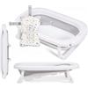 MS BabyWorld - FLEX + CUSCINO - Vaschetta Bagnetto Flessibile e Pieghevole | Fino a 24 mesi | Cuscino Riduttore per Neonati | Gambe Antiscivolo | Compatta