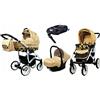 BabyLux® Bambini Passeggino Completo Set 4 in 1 - Largo - incl. Navicella, Canna, Seggiolino Auto, ISOFIX Base - Carrozzina Neonati Sistema Combinato - con Borsa fasciatoio ecc.