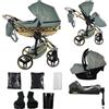 Junama Passeggino Diamond Heart 2in1 3in1 4in1 (03 - verde e oro, 4in1 con base ISOFIX)