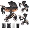 Junama Passeggino Diamond Heart 2in1 3in1 4in1 (02 - nero e rame, 2in1)