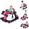 COSTWAY Girello per Bambini 4 in 1, Girello Pieghevole con Altezza e Velocità Regolabili, Carillon con Luci, Volante e Sedile, Primi Passi per Bambini 6-18 Mesi, Portata 12 kg (Rosa Scruro)