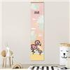 Stellasticker - Metro per misurare la crescita dei bimbi personalizzato - con nome e data di nascita - decorazione per cameretta - facile da appendere - design carino e colorato (Fenicottero)