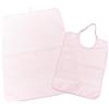 Woolove - Set asilo personalizzato con nome della tua bambina o del tuo bambino | Asciugamano Asilo e Bavaglino con Elastico | In Ciniglia di Cotone | Pratica Idea Regalo |Rosa