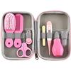 LaceDaisy Set per la Cura del Bambino, 8 Pezzi Baby Kit per la Cura del Bebè, Baby Forbicine per Unghie e Capelli, Spazzolini da denti, Tagliaunghie, Ottima Idea Regalo per Nascita o Battesimo (Rosa)