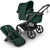 Bugaboo Fox 5 Renew, Passeggino Multi-Terreno 2 in 1 per Bambini, Chiusura Facile, Navicella Spaziosa, Seduta da Bambino Estensibile, Telaio Nero e Cappottina Fern Green