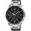 Casio Orologio analogico al quarzo da uomo con cinturino in acciaio inox MTP-1374D-1, argento/nero, Bracciale
