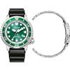 Citizen Orologio da uomo Eco-Drive Solar Promaster con cinturino in acciaio inox e fascia elastica BN0158-18XM