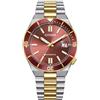 Citizen Orologio Uomo Automatico Tsuyosa Shore NJ0234-58X | Cassa e Bracciale Bicolore (Acciaio e Oro) 40mm | Quadrante Rosso con Vetro Zaffiro e Lente | Meccanica a Vista | WR 10 BAR