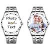 Generico Orologio Personalizzato con Foto e Testo per Uomo, in Acciaio Inossidabile Impermeabile, Regalo per Festa del Papà, Fidanzato e Famiglia
