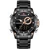 Naviforce Orologio al Quarzo Digitale da Uomo Orologio Analogico di lusso in Acciaio Inossidabile Cronografo Orologio da polso Multifunzione Impermeabile