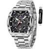 OLEVS Orologio automatico da donna in acciaio inossidabile con diamante a carica automatica, orologio luminoso e impermeabile