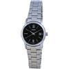 Casio LTP-V002D-1B3 Orologio da donna standard in acciaio inossidabile romano accentato quadrante nero con data