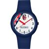 PRESTIGE & DELUXE Orologio da polso unisex Lowell Bologna One Kid Cinturino Blu - Quadrante 34 mm rossoblu + portachiave calcio