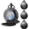 TREEWETO - Orologio da taschino da uomo, personalizzato con incisione, con catena, classico regalo di anniversario, meccanico, ideale per matrimonio, testimone, sposo, migliore uomo
